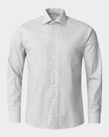 Eton Mens Signature Twill Geometric Slim Fit Dress Shirt at Neiman Marcus