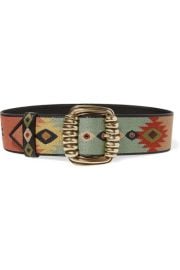 Etro - Embroidered leather waist belt at Net A Porter