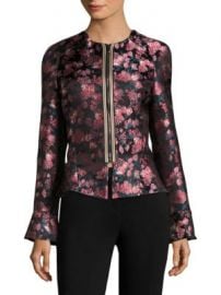 Etro - Floral Jacquard Peplum Bell-Sleeve Jacket at Saks Off 5th