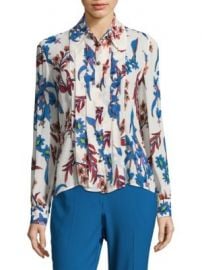 Etro - Pleated Floral Silk Blouse at Saks Fifth Avenue