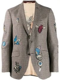 Etro Check Jacket With Embroidery - Farfetch at Farfetch