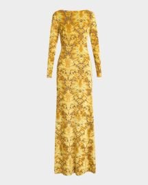 Etro Long-Sleeve Open-Back Maxi Dress at Neiman Marcus