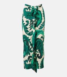 Etro Paisley ruffled midi skirt at Mytheresa