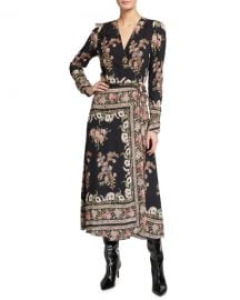 Etro Vintage Floral Wrap Midi Dress at Neiman Marcus