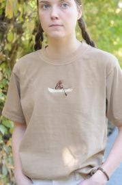 Etsy Brown Bear on Canoe Embroidered Heavy Weight Tshirt at Etsy