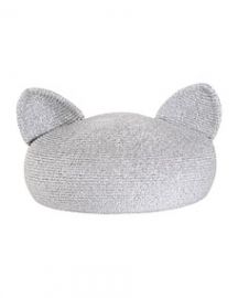 Eugenia Kim Caterina Beret with Cat Ears Silver at Neiman Marcus