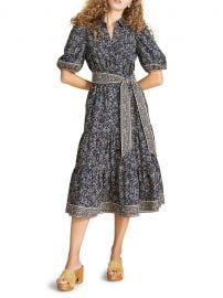 Eunice Printed Puff-Sleeve Midi Dress by Veronica Beard at Saks Fifth Avenue