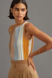 Eva Franco Shimmer-Striped Sweater Tee at Anthropologie