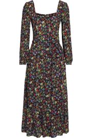 Eva belted floral-print voile midi dress at The Outnet