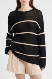 Evangeline Stripe Cotton & Linen Blend Sweater at Nordstrom