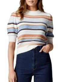 Ever New Clara Puff-Sleeve Striped Knit Top at The Bay