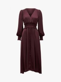 WornOnTV: Summer’s burgundy long sleeved smocked waist dress on The ...