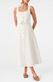 Ever New Maja Belted Denim Midi Dress at Nordstrom