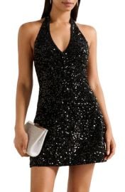 Ever New Riley Sequin Halter Velvet Minidress at Nordstrom