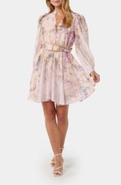 Ever New Vienna Lace Trim Belted Long Sleeve Shirtdress at Nordstrom