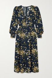 Everett floral print crepe midi dress by Reformation at Net a Porter