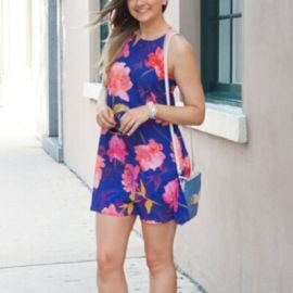 Everly Blue Floral Shift Dress Size S eBay at eBay