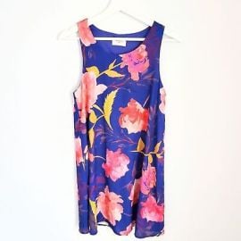 Everly Blue Floral Shift Dress Size S eBay at eBay