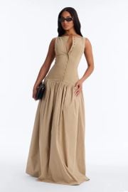 Everly Drop Waist Button Up Maxi Dress Fashion Nova at Fashion Nova