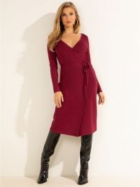 Everly Wrap Sweater Dress by Guess at Guess