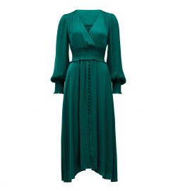 Evie Smocked Waist Long Sleeve Midi Dress at Nordstrom