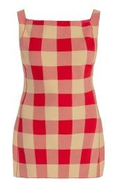 Exclusive Asher Gingham Cotton-Blend Knit Apron Top at Moda Operandi
