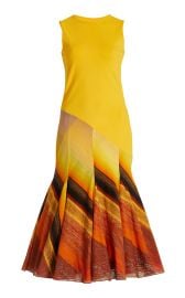 Exclusive Day Pleated Cotton-Silk Midi Dress By Louisa Ballou at Moda Operandi