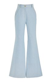 Exclusive Denim High-Rise Flared-Leg Pants By Sergio Hudson Moda Operandi at Moda Operandi