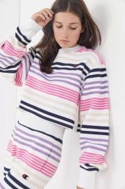 Exclusive Striped Cropped Sweatshirt at Urban Outfitters