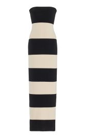 Exclusive Theo Striped Jersey Strapless Maxi Dress By Posse at Moda Operandi