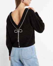 Express Bow Embellished Convertible Sweater at Express