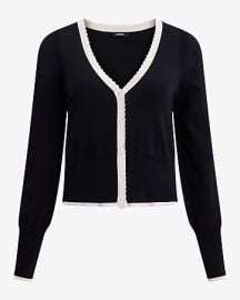 Express Contrast Trim Cardigan at Express