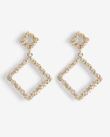 Express Crackle Metal Diamond Drop Earrings at Express