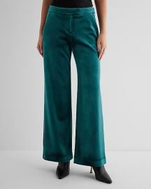 Express Editor Mid Rise Velvet Relaxed Trouser Pant at Express