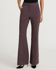 Express Editor Striped High Waisted Flare Trouser at Express