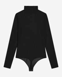 Express Fitted Mesh Mock Neck Long Sleeve Bodysuit at Express