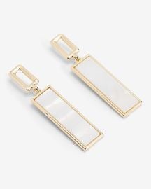 Express Linked Rectangle Pearl Drop Earrings at Express