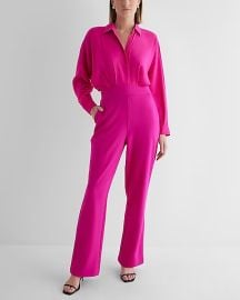 Express Long Sleeve Portofino Shirt Jumpsuit at Express