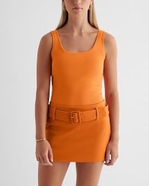 Express Low Rise Twill Belted Mini Skort at Express