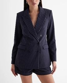 Express Pinstripe Double Breasted Blazer at Express