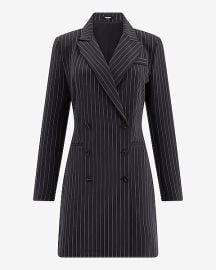 Express Pinstripe Double Breasted Long Sleeve Mini Blazer Dress at Express