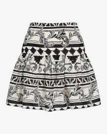 Express Printed Ruffle Mini Skirt at Express