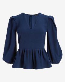 Express Puff Sleeve Peplum Top at Express