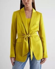 Express Satin Tie Waist Blazer at Express