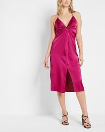 Express Satin Twist Front Slip Dress at Express