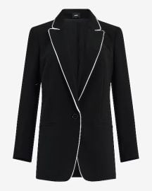 Express Signature Crepe Piped Boyfriend Blazer at Express
