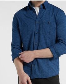 Express Soft Stretch Marled Button Up Shirt at eBay