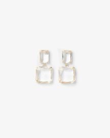 Express Square Stone Drop Earrings at Express