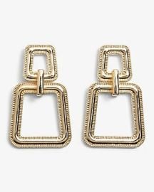 Express Textured Double Square Drop Earrings at Express