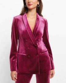 Express Velvet Double Breasted Shawl Collar Blazer at Express